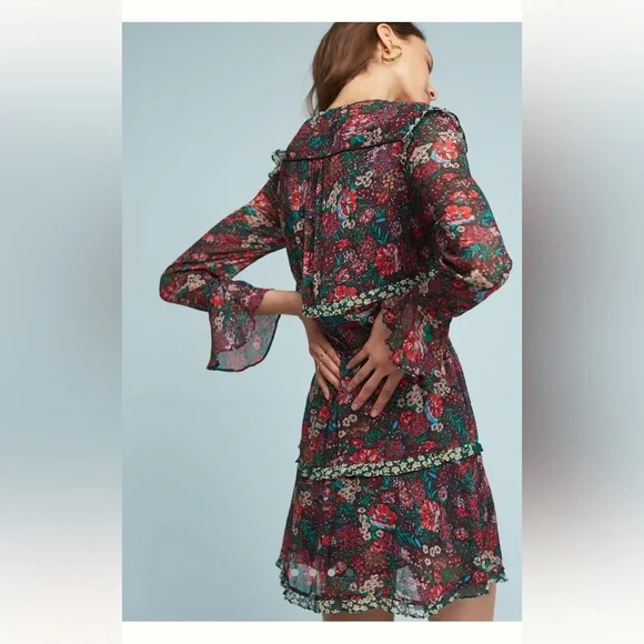 Scotch & Soda Leopard & Lillies Mini Dress from Anthropologie (Size 2) - Picture 2 of 13